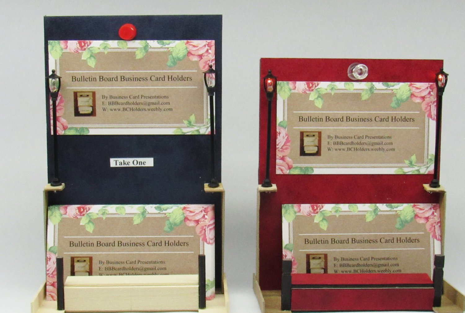 Handmade Bulletin Board Business Card Holders