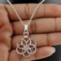 Natural Fire Rainbow Moonstone 5mm Cabochon Gemstone 925 Sterling Silver Pendant