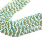 5 Feet Natural Peru Light Sky Blue Opal Heishi Smooth Square Rosary Beaded Chain