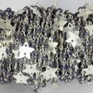 5 Feet Iolite Faceted Star Charm 925 Silver Plated 3.5-4mm Rosary Beaded Chain