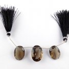 3 Pcs 1 Strand Smoky Quartz Oval Shape Briolette 14x20MM-16x22mm Gemstone Beads