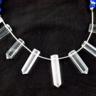 1 Strand 7 Pcs. Natural Crystal Drilled Reiki Single Point Clear Quartz Pencil
