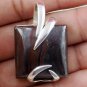 Natural Iron Tiger Eye 24x24mm Cabochon Gemstone 925 Sterling Silver Pendant