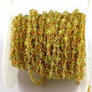 5 Feet Peridot Rosary Gemstone Faceted Beaded chain 24k Gold Plated 2.5-3mm