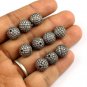 2 Pcs 925 Sterling Silver 6mm Round Hole Size 1-1.5mm Finding CZ Balls Shape