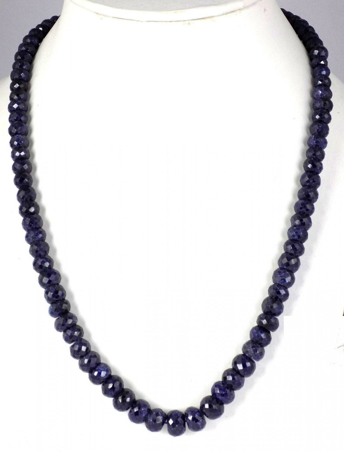 1 Strand Sapphire Corundum Rondelle Necklace Beads 6-10mm 18