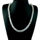 Natural Blue Fire Rainbow Moonstone Faceted Rondelle Gemstone Beads Necklace 18"
