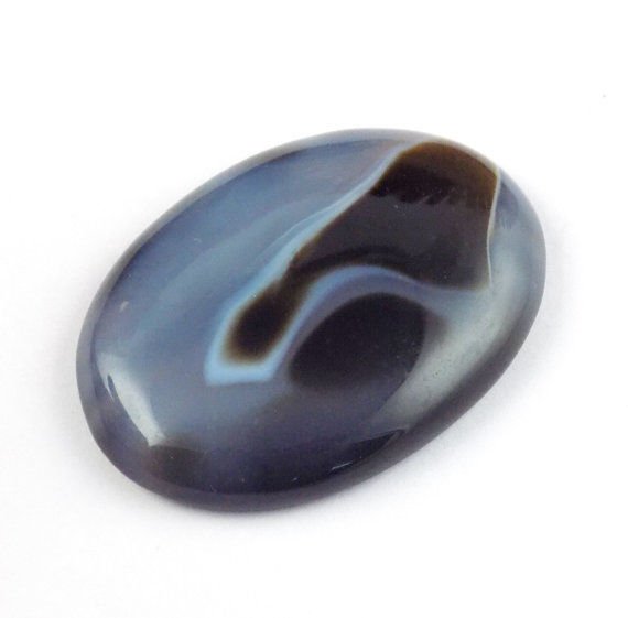 1 Pc Natural Agate Oval 25x36mm 47.50Cts Cabochon Handmade Making Loose Gemstone