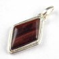 Natural Tiger Eye Fancy Shape 25x15mm Gemstone 925 Sterling Silver Women Pendant