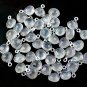 5 Pieces Rose Quartz Heart Shape Approx 7X7mm Bail Connector 925 silver plated