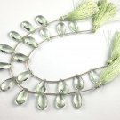 1 Strand Natural Green Amethyst Pear 17x9-19x14mm Briolette Cut Gemstone 7" Long
