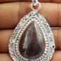 Solid 925 Sterling Silver Natural Gemstones Natural Iron Tiger Eye Pendant