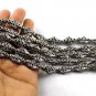 5 Strand Ethnic Bead-Boho Beads-Baroque-Carved Bead Silver Metalized 9x15mm Bead