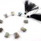 1 Strand Natural Labradorite Fancy Shape 9x12-13x15mm Faceted 7" Long Briolette