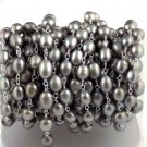 5 Feet Grey Freshwater Pearl Smooth Uneven Oval Gemstone Rosary Beaded Chain