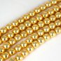 3 Strand 24k Gold Plated Copper Rondelle Smooth Balls Shape Size 8mm 7" Long