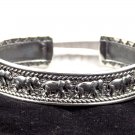 1Pcs Elephant Fancy Design Bracelet 925 Sterling Silver Black Oxidize Adjustable