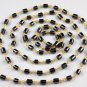 5 Feet Natural AAA Hematite Smooth Rosary Beaded Chain 24k Gold Plated 3-5mm