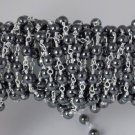 10 Feet Natural Hematite Smooth 4-4.5mm 925 Silver Plated Rosary Beaded Chain