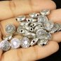 20 Pcs 925 Silver Plated 9mm Saucer Spacer Hole Beads For Jewelry Making Charms