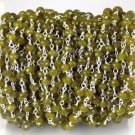 10 Ft Green Tourmaline Chalcedony Rosary Beaded chain 3.5-4mm 925 Silver Plated