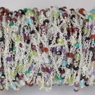 10 Feet Fine Multi Stone Beaded Chain 925 Silver Plated Faceted Beads 3-3.5mm