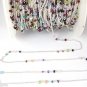 10 Feet Fine Multi Stone Beaded Chain 925 Silver Plated Faceted Beads 3-3.5mm
