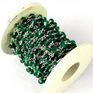 10 Feet Emerald Chalcedony 925 Silver Plated Gemstone Faceted Beaded chain 3-4mm