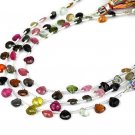 1 Strand Multi Tourmaline Drilled 5X5mm Heart Shape Gemstone Briolette 8" Long