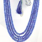 Wholesale 4 Strands Natural Tanzanite Necklace Rondelle Faceted Gemstone Beads.