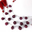 1 Strand Ruby Gemstone Tear Drops 11x14-12x16mm Faceted 5.5" Long Briolette Bead