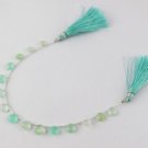 1 Strand Lovely Chrysoprase Heart 6x6-8x8mm Faceted Cut 7" Long Briolette Beads