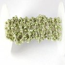 10 Feet Green Pyrite Faceted Beads 925 Silver Plated Rosary Wire Wrapped Beads