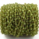 5 Feet Peridot Rosary Gemstone Faceted Beaded chain 24k Gold Plated 3.5-4mm