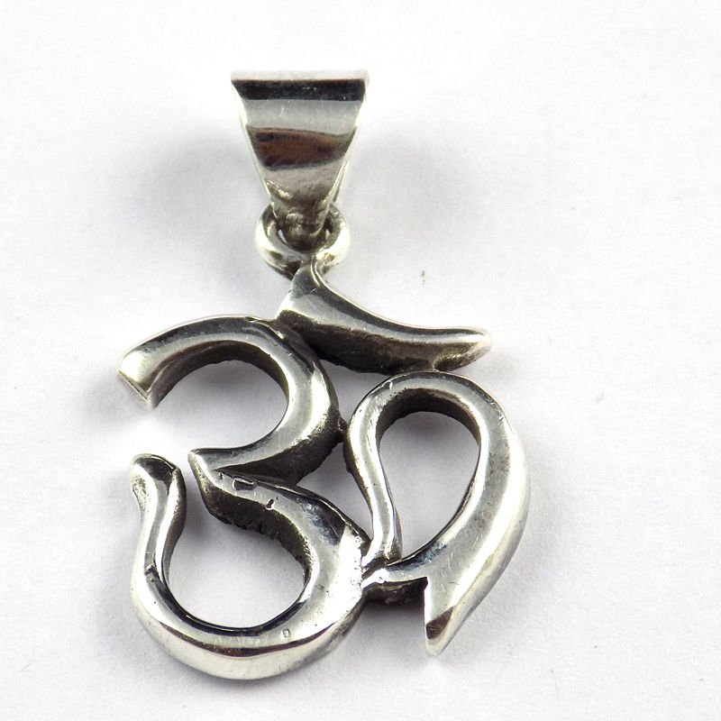 1 Pcs Aum (OM) Shape Design Beautiful Pendant 925 Sterling Silver Black Oxidize.