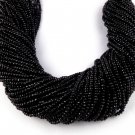 5 Strands Black Chalcedony Micro Faceted Roundel 3 mm Gemstone Beads 14" Long