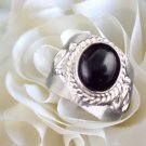 1 Pcs Natural Amethyst Cabochon Gemstone Oval Shape 925 Silver Plated Cuff Ring