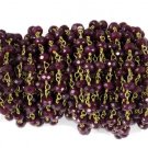 5 Feet Ruby Chalcedony 24k Gold Plated 3.5-4mm Gemstone Faceted Beads Bead