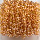 5 Feet Mystic Sapphire Hydro Faceted 3-4mm 24k Gold Plated Rosary Beaded Chain