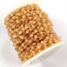 5 Feet Natural Peach Moonstone 3-3.5MM Faceted Rondelle  Beaded Rosary Chain