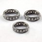 5 Pcs 925 Sterling Silver Black Oxidize Pave Diamond Spacer Rings Beads 7mm Hole