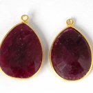 2 Pcs Dyed Ruby Connector Pendant - 16X24mm Pear Pendant Loose Gemstone Pendant
