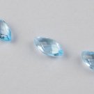 3 Pcs Lot Swiss Blue Topaz Marquise 6x12mm 7Cts Briolette Cut Handmade Gemstone