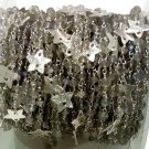 5 Feet Natural Labradorite Faceted Star Charms Silver Plated Rosary Chain 3-4mm
