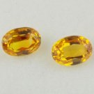 2 Pcs Natural Orange Sapphire Oval Shape 5x7mm 2.10Cts Normal Cut Loose Gemstone