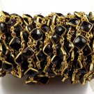 1 Feet Garnet Cushion Shape 24k Gold Plated Connector Chain 10X8mm Faceted Beads