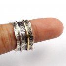 Beautiful 7 No.Spinner Plain Band Ring,Two Tones Designing Ring 925Silver Plated
