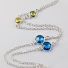 New Design Multi CZ Briolette Round Gemstone Brass 925 Silver Plated Necklace