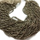 5 Strand Steel Pyrite Faceted Rondelle Gemstone Beads 3.5-4mm Bead 13" Long