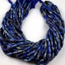 3 Strand Natural Lapis Lazuli Square Shape Approx 4x11-5x13mm Smooth 14" Long